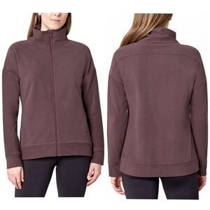 Mondetta Fleece Jacket Womens Medium Mauve Long Sleeve Full Zip High Neck Cozy